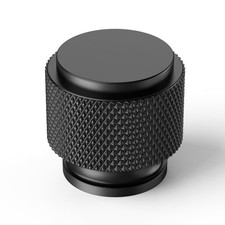 10 Pack 1" 25mm Matte Black Knurled Cabinet Knobs for Dresser, Kitchen, Cab...
