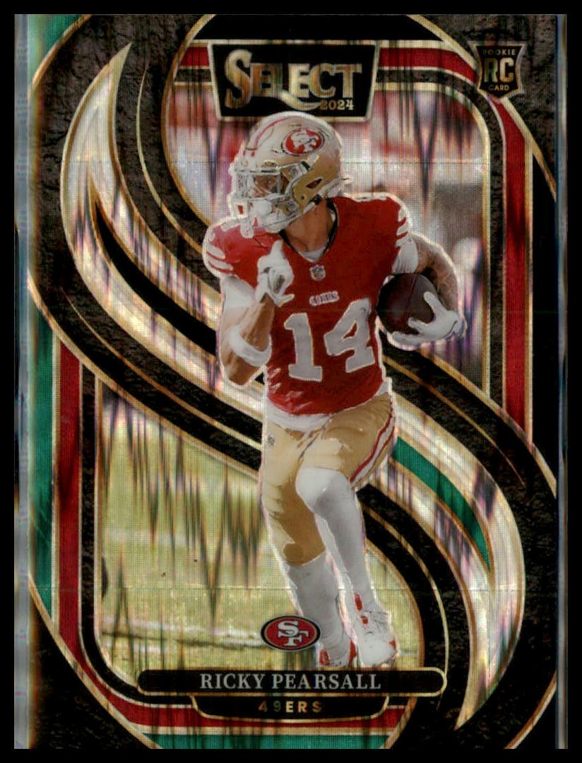 2024 Panini Select #173 Ricky Pearsall Black & Green Prizm Shock