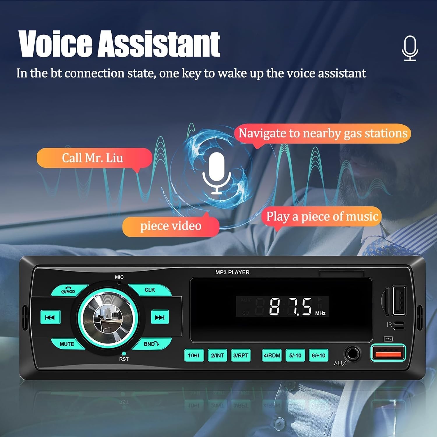Nhopeew Autoradio 1-Din mit Bluetooth-Navigation und FM für vergnügliche Fahrten