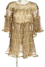 TWIN SET Robe chemisier Dames Robe T EU 34 brun-blanc cassé style décontracté