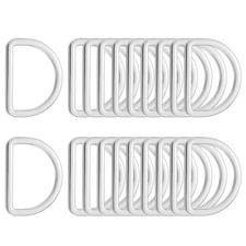 Metal D Ring Heavy Duty Welded D Rings Metal Buckle 1-1/6" Silver 20Pcs