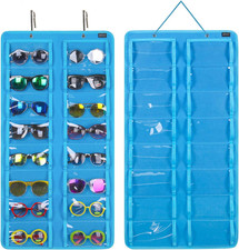 Sunglasses Organizer Storage, Hanging Dust Proof Wall Pocket Glasses Organizer -
