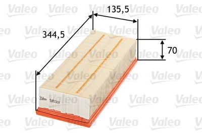 1x VALEO 585001 Luftfilter für Nissan Citroën VW Ford Opel