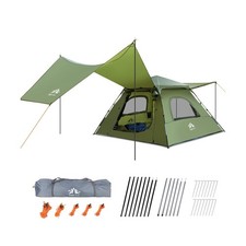 Night Cat 3-Person Camping Tent: Waterproof Instant Cabin Tent with Canopy Ta...