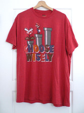 "Choose Wisley" SUPER MARIO Men's Vintage S/S T-Shirt Cotton Blend Red Size XXL