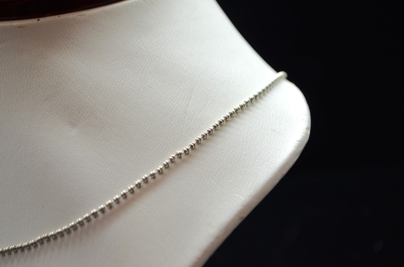 Sterling Silver Classy Split Beaded Chain Necklac… - image 2