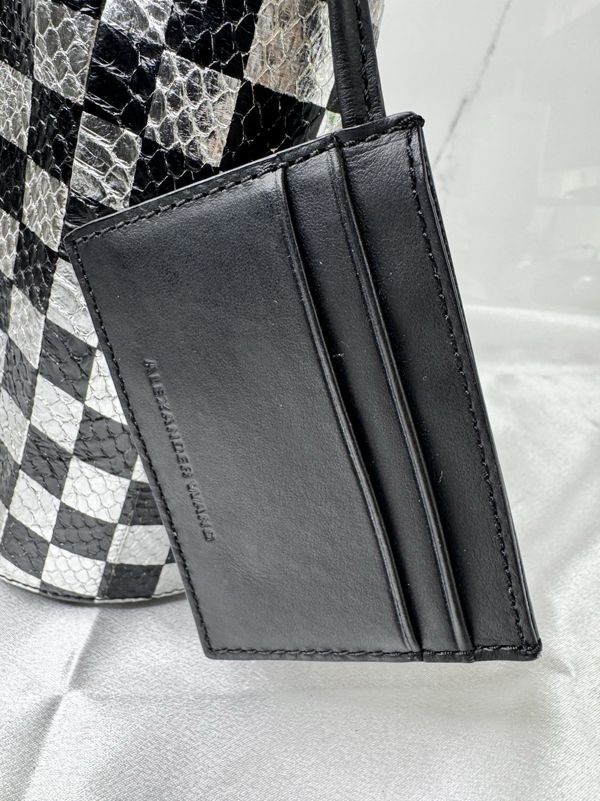 Authentic Alexander Wang Roxy Metallic Checkboard… - image 10