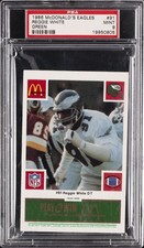 1986 MCDONALD'S EAGLES GREEN #91 REGGIE WHITE PSA 9