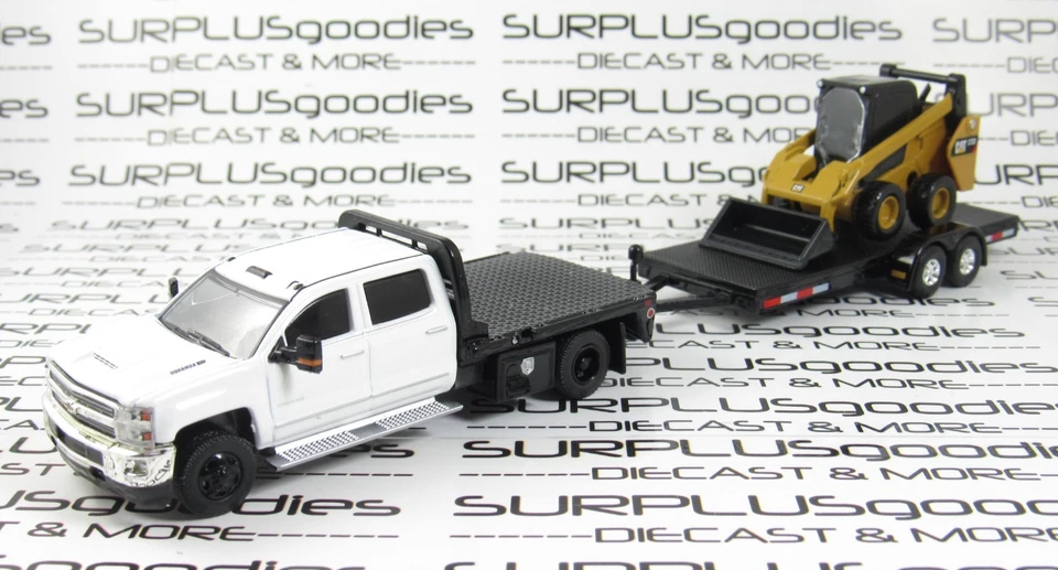 Greenlight 2018 CHEVROLET SILVERADO 3500 Dually & CAT 272D2 Skid Steer w/Trailer - Image 2 of 4