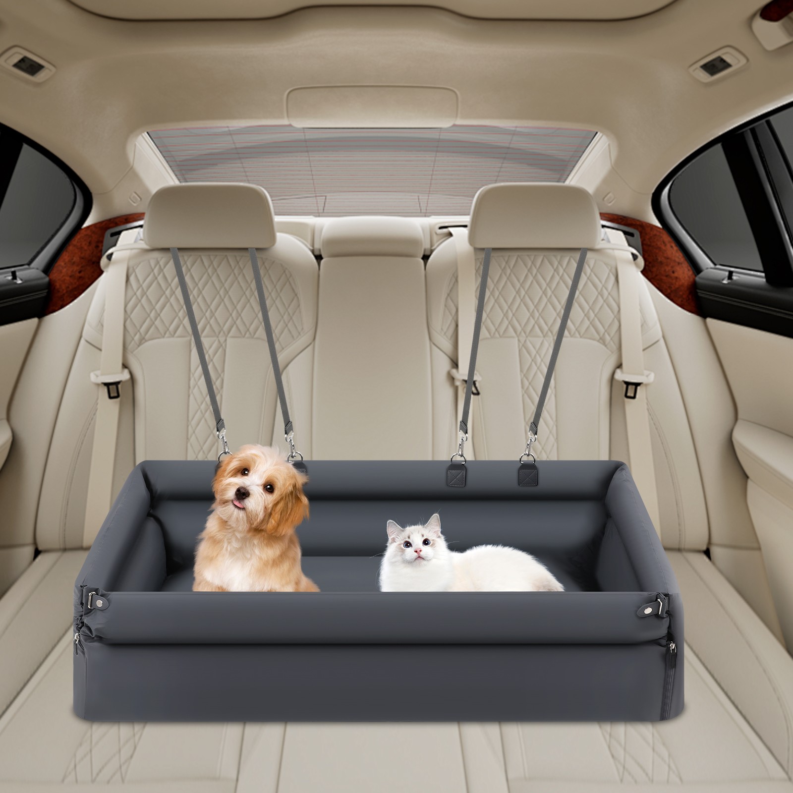 Removable and Washable Car Pet Bed With Cushion, For Small And Medium-sized Pets - Thumbnail 11
