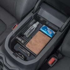 Blue Center Console Tray Compatible with 2019-2024 2025 Accessories, Armrest Box