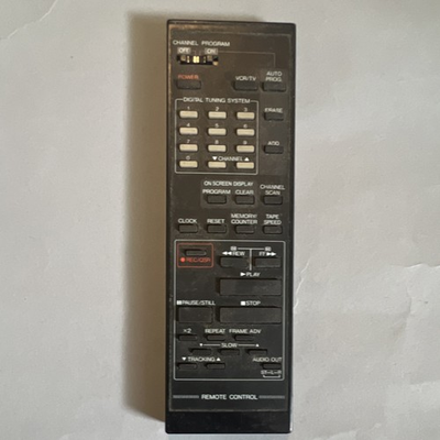 #ad Sears Compatible 53481 Wireless Remote Control Black VCR Controls $30.00