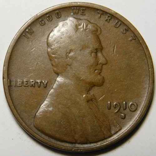 1910 S Lincoln Wheat Cent Penny Cleaned VG-F  "Actual Coin Pictured"