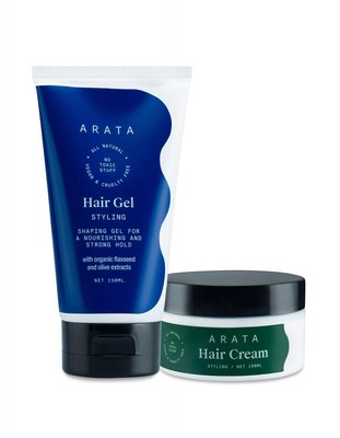 Arata Styling Hair Cream 100ml With Gel 150ml For All Hair Types Pack Of 2