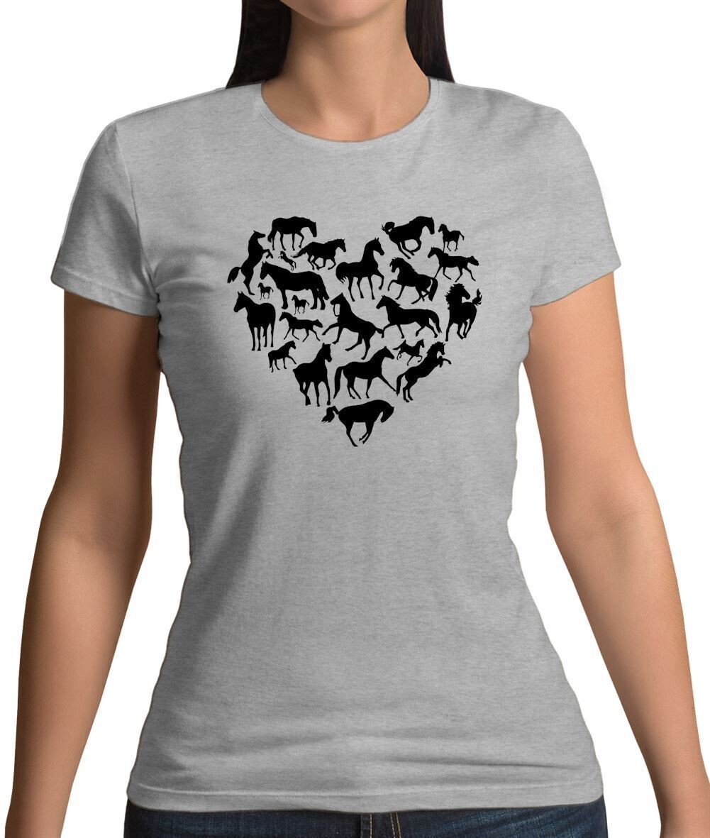 Love Cuore Cavallo T Shirt Pony Animale Elastici per Capelli Ride