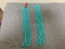 Plastic Blue Beaded Christmas Tree Garland Lot of 2 Strands 9ft. ea.
