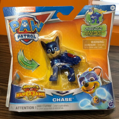 Nickelodeon Paw Patrol Mighty Pups Super Paws Chase Figure NIB New Toy