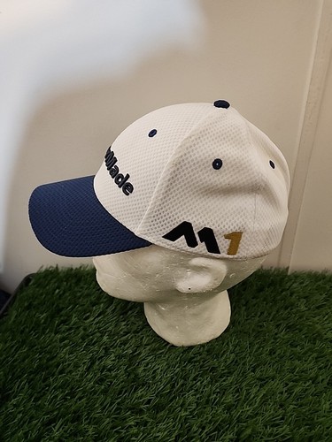 Gorra de béisbol de golf Taylormade PSI M1 A-Flex ajustada talla S/M blanca y azul - Imagen 2 de 5