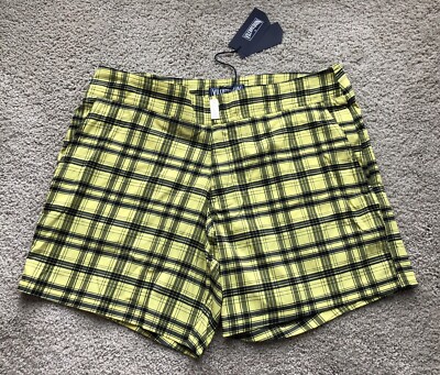 New wTags Authentic Vilebrequin MERISE Swim Trunks Men SMALL YELLOW CHECKERED- S