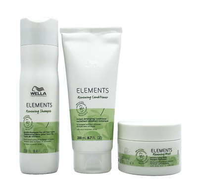 WELLA Elements Gentle Care 3pc Set 8.4 oz Shampoo + 6.7oz Conditioner + 5oz Mask