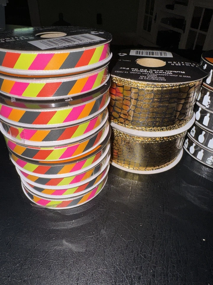 Lote 35 Botellas Poción Naranja Cinta Halloween Calabazas Rayas Lámina Cuadros Foto 2 de 4