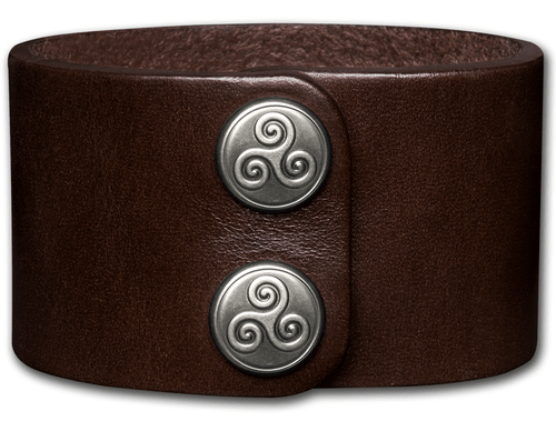 Lederarmband 40MM Braun aus Vollrindleder mit Druckknopfverschluss - Bild 2 von 4