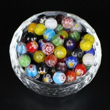 4 6 8 10mm Millefiori Glass Flower Round Loose Beads for DIY Jewelry Making