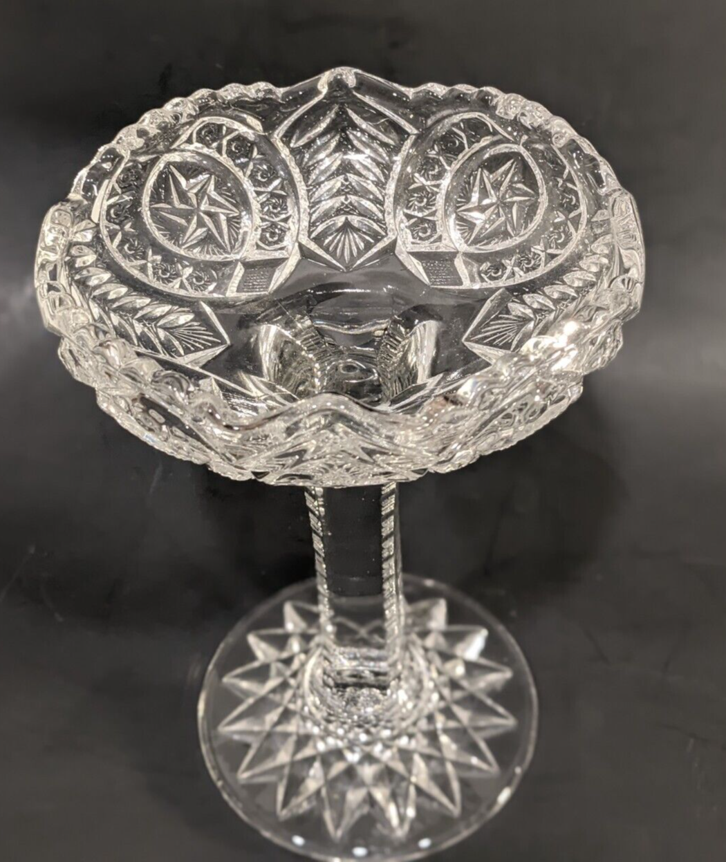 American Brilliant Cut Glass Compote eBay