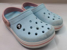 CROCS Kids Croc band Ice Blue Pink Clogs Rubber Size J1 Girls Slip On Shoes
