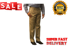 GEORGE Men's Premium Flat Front Khaki Pants Mocha SIZE 40X30      --AD3--