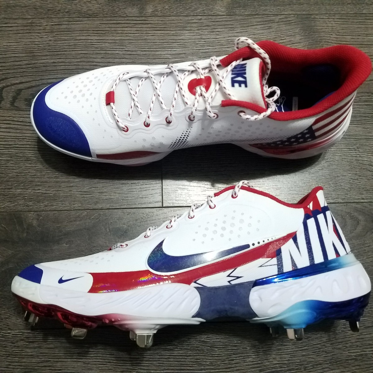 最新☆野球シューズNike Alpha Huarache Elite 3 Low お早めに! NIKE Alpha Huarache Elite 3 Low USA 4TH Of July PE Baseball
