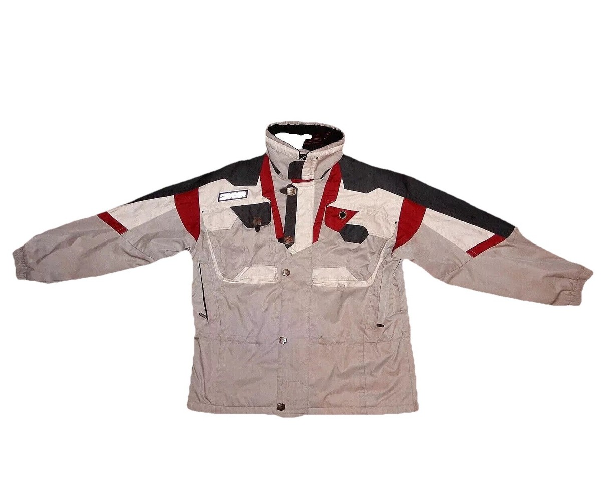 Vintage Spyder Ski Jacket Men XL White Red Black Snowboard