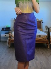 80's Vintage Chia Women's Purple Leather Skirt Size 6