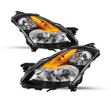 For 2007 2008 2009 Nissan Altima Sedan 4Dr Black Headlights Amber Corner Lamps