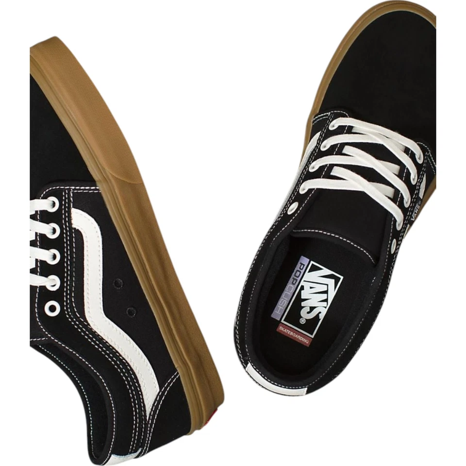 Mens Vans Chukka Low Sidestripe Skate Shoes Black/Gum - Image 2 of 4