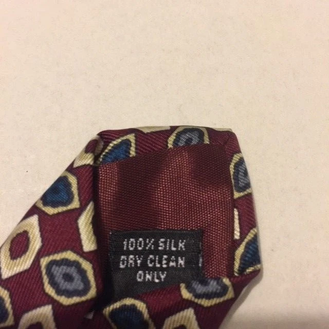 Corbata de cuello Kenneth Roberts 100 % seda para hombre 62-1/2" de largo hecha en Italia granate  Foto 3 de 4