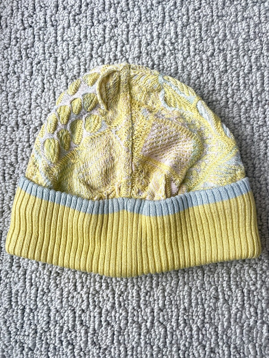 Rare Vintage Sugar Pops Cereal Retro Knit Yellow Beanie double sided Vintage COOGI Australia Knit Beanie Youth? Skully Hat Yellow  main image 3