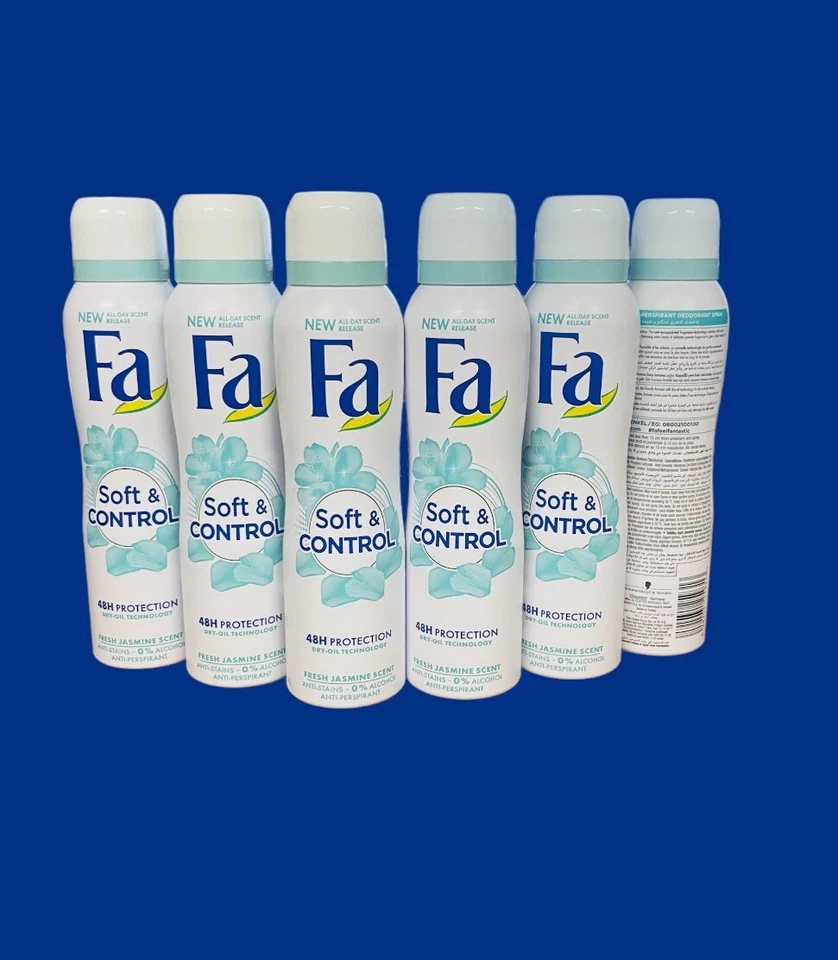 Spray antitranspirante Fa Soft & Control Fresh Jasmine 48 horas (6 paquetes) 150 ml Foto 2 de 3