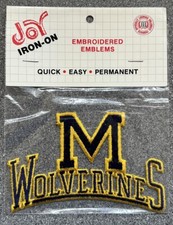 1990 MICHIGAN WOLVERINES NCAA COLLEGE VINTAGE 5" TEAM PATCH MINT IN PACKAGE