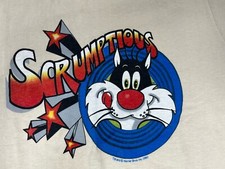 VTG MED 1980 Sylvester the Cat T-shirt, Scrumptious, Looney Toons, Single Stitch