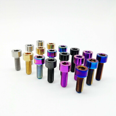 Titanium Ti Bicycle M6x16 M6X18 M6X20 M6X25mm Screws Allen Hex Socket Head Bolts