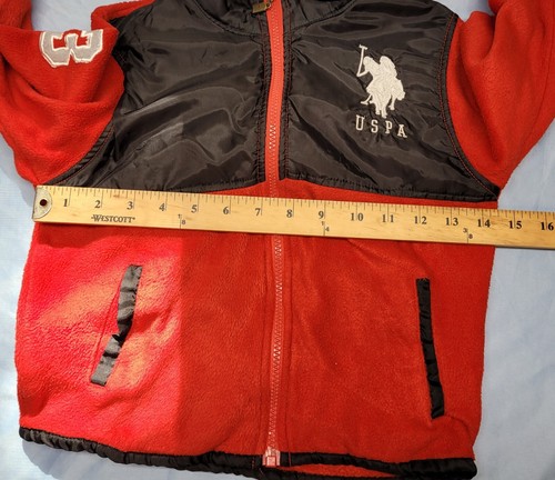 U.S. Polo Association Kid's Polar Fleece Jacket Red Black Toddler 6 Fall Warm - Picture 5 of 10