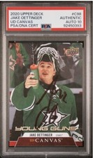 Jake Oettinger Signed Young Guns Canvas Psa/Dna Auto Grade 10 #C98 Series 1