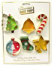 Masterclass Bake Shop Christmas Cookie Cutter Set Star Bell Tree Stainless Steel