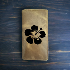 Hibiscus Rodeo Wallet Cowboy Western Buffalo Leather Premium Flower Tropical NEW