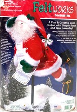 New 2002 Dimensions Feltworks Felt Applique Christmas Santa's Flight Kit 8109