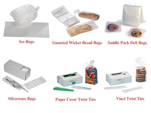 Food Service Poly Bags 1000-2000 Pack PICK YOUR SIZE MIL Plastic Bags - Afbeelding 1 van 7