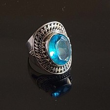 Blue Quartz Gemstone 925 Sterling Silver Handmade Fine Ring All Size Available