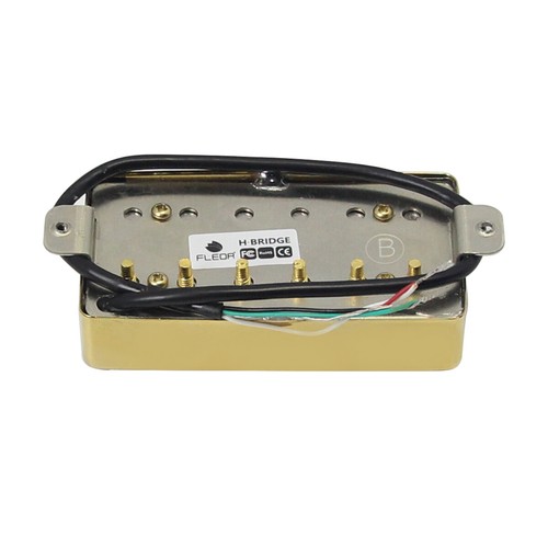 FLEOR LP Gitarre Alnico 5 Humbucker Pickup 4-Leiter Gold Brücke Pickup 15-16K - Picture 5 of 8