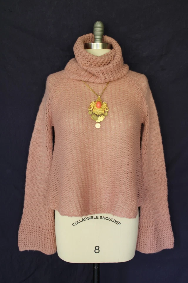 Calypso St. Barth Lana Mohair Cuello Tortuga Capucha Túnica Suéter Manga Campana $298 Foto 3 de 4